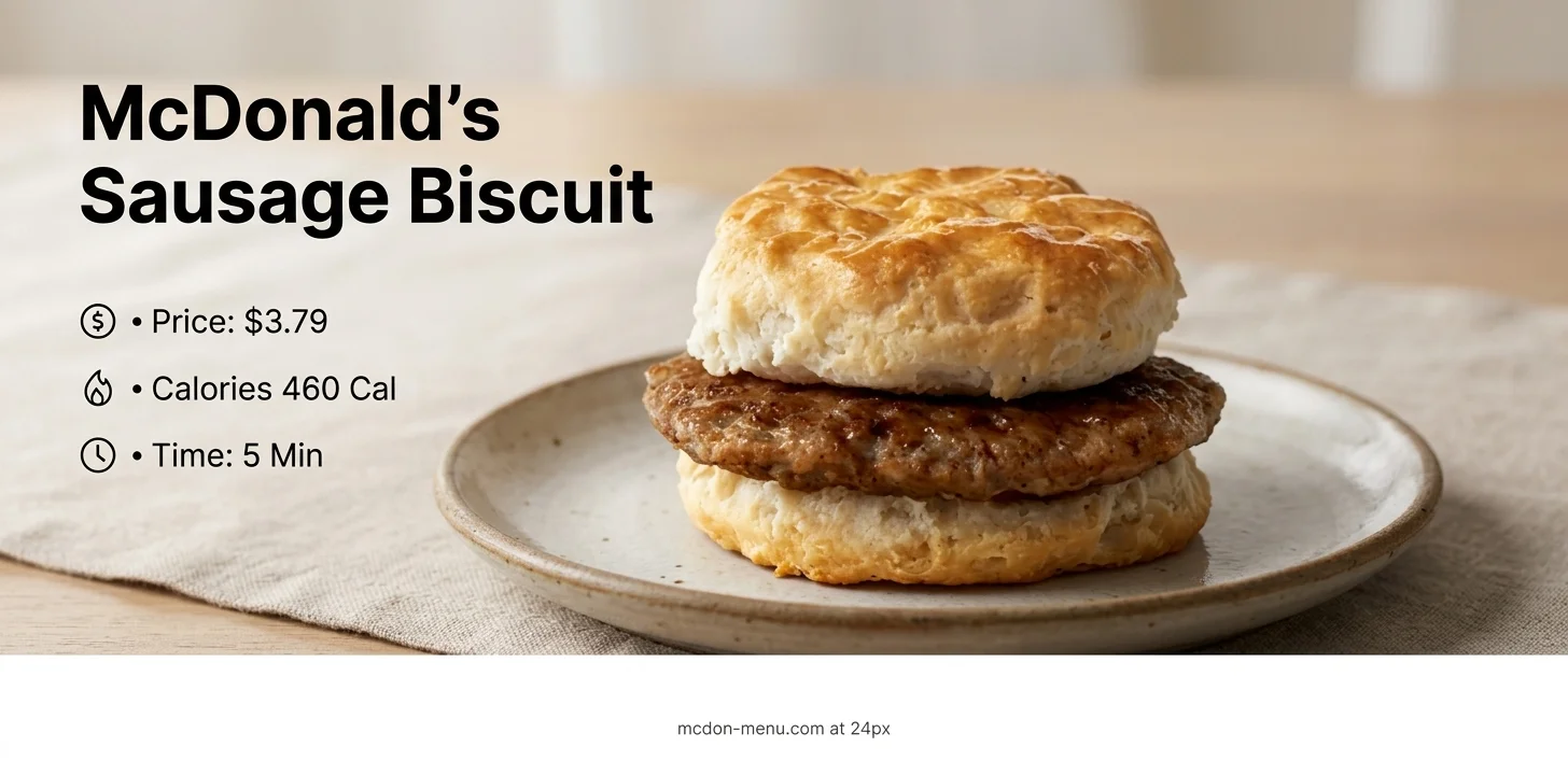 McDonald’s Sausage Biscuit $3.79 | 460 Cal
