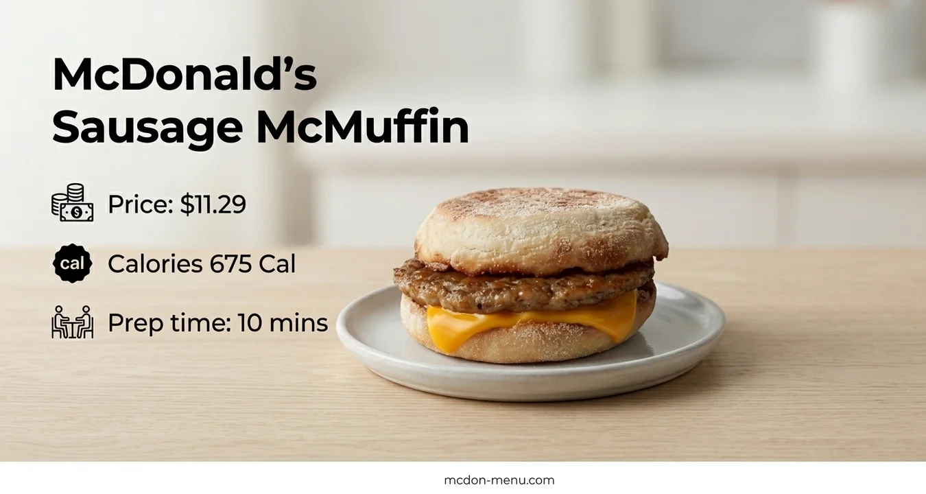 McDonald’s Sausage McMuffin $11.29 | 675 Cal