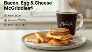 Price-$9.29 | 575 Cal. Bacon, Egg & Cheese McGriddles®