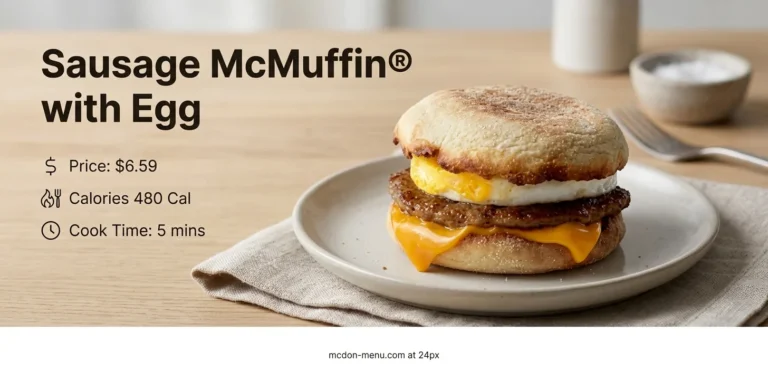 Sausage McMuffin® with Egg $6.59 | 480 Cal