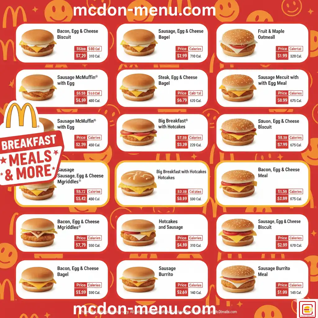 McDonald’s breakfast menu