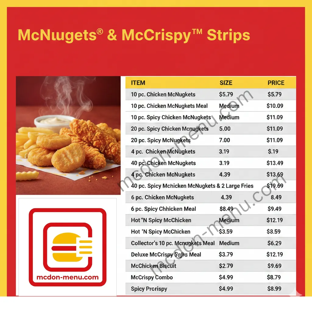 McDonald’s mcnuget an  mccrispy strips