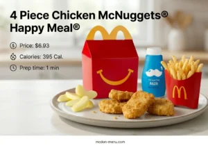 4 Piece Chicken McNuggets® Happy Meal® Price – $6.93 | 395 Cal.