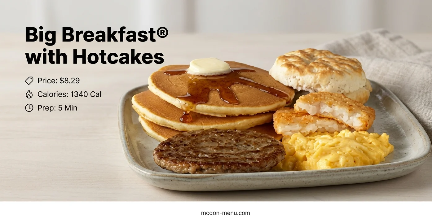 Big Breakfast® with Hotcakes $8.29 | 1340 Cal
