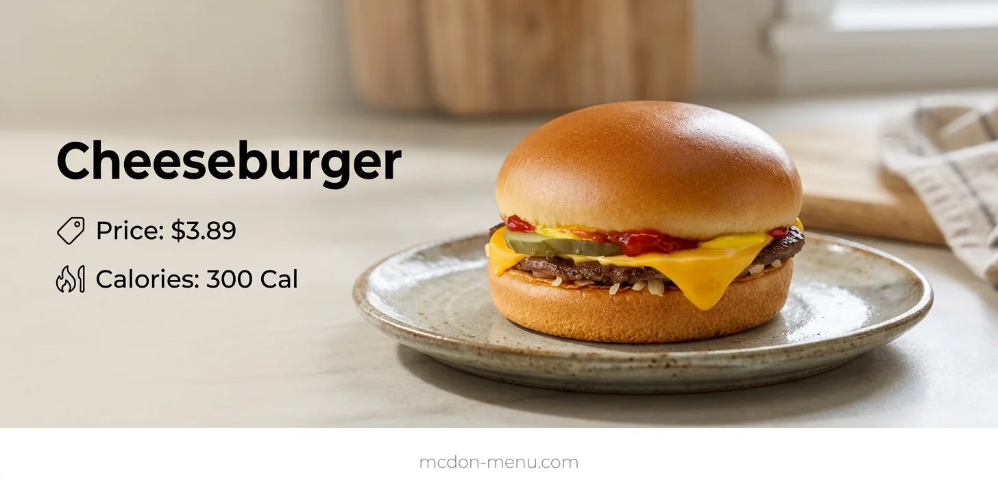 Cheeseburger $3.89 | 300 Cal