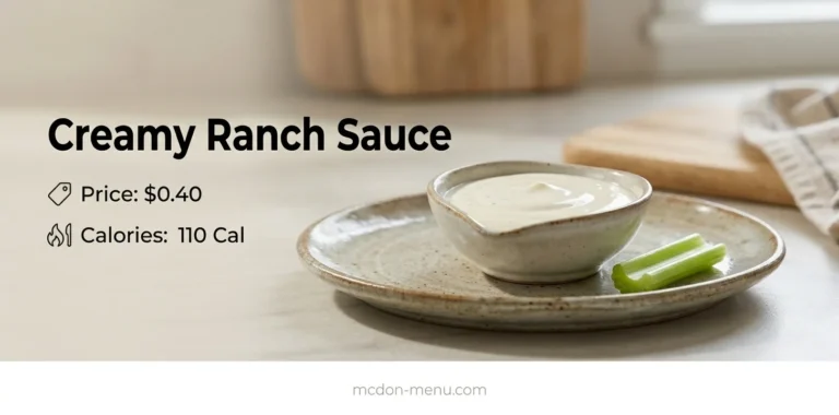 Creamy Ranch Sauce $0.40 | 110 Cal