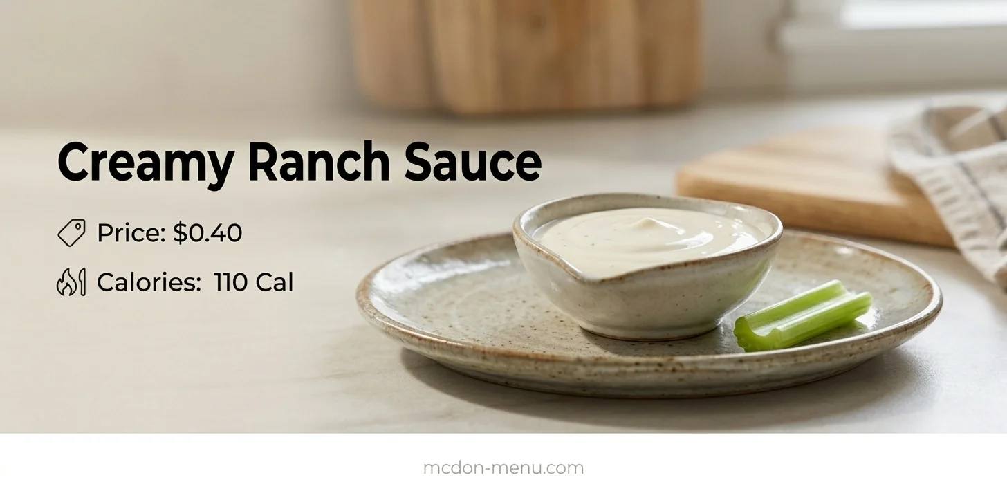 Creamy Ranch Sauce $0.40 | 110 Cal