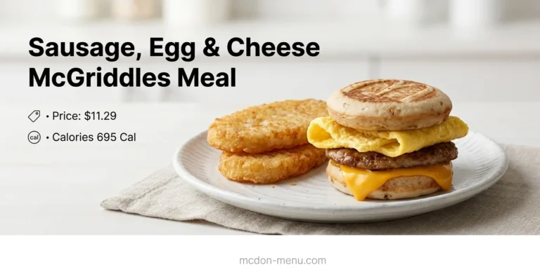 Sausage, Egg & Cheese McGriddles Meal $11.29 | 695 Cal