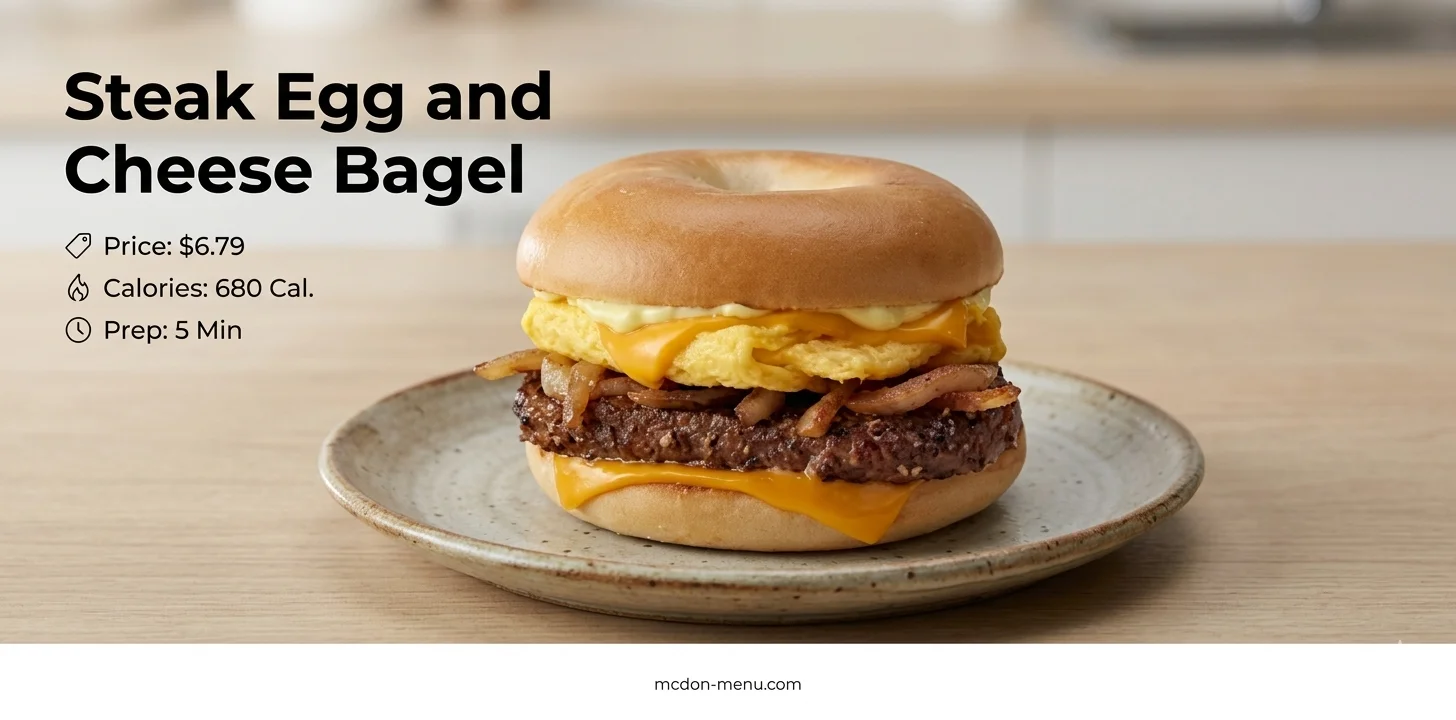 Steak Egg and Cheese Bagel $6.79 | 680 Cal.