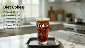 Diet Coke® Small-$2.19 | 0 Cal Medium-$2.59 | 0 Cal Large-$3.19 | 0 Cal