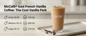 McCafé® Iced French Vanilla Coffee Small-$3.89 | 150 Cal Medium-$4.19 | 200 Cal