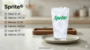 Sprite® Small-$1.39 | 140 Cal Medium-$2.39 | 200 Cal Large-$3.19 | 270 Cal